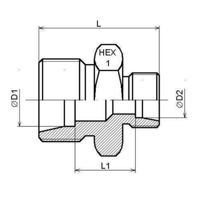 Verloopadapter 12S-6S male-male