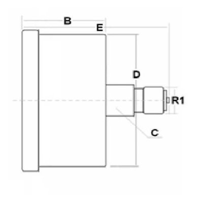 Manometer met achter aansluiting 63 mm, gevuld met glycerine, 1/4