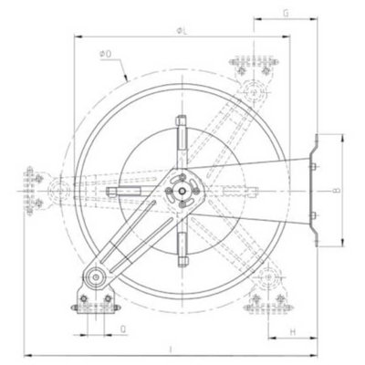 Wand slanghaspel, 200 bar, RVS