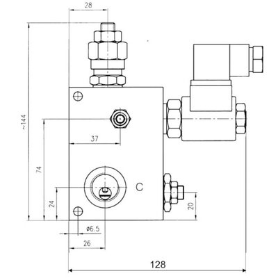 Compleet 3/2 ventiel voor enkelwerkende cilinder 230V