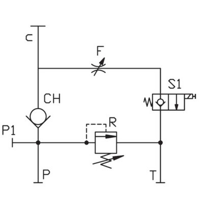 Compleet 3/2 ventiel voor enkelwerkende cilinder 12V