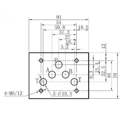 NG10 230V Cetop Elektrisch 4/3 stuurventiel, ABT Verbonden, P Gesloten