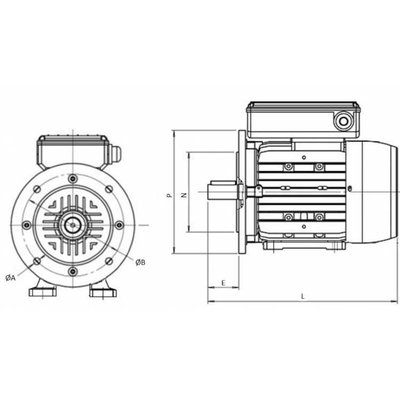 1 fase elektromotor 1,1 kW, 230 Volt 1500 RPM