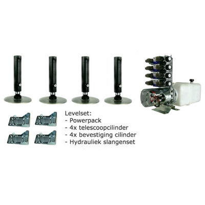 Hydraulisch levelsysteem 4 levelcilinders 12V