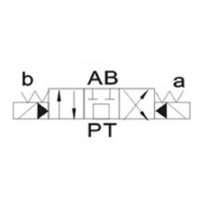 NG16 230V Cetop Elektrisch 4/3 stuurventiel, PT Verbonden AB Gesloten