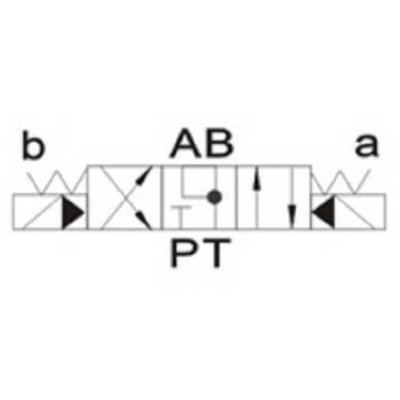 NG16 230V Cetop Elektrisch 4/3 stuurventiel, ABT Verbonden P Gesloten