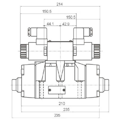 NG16 24V Cetop Elektrisch 4/2 stuurventiel, PA verbonden, BT verbonden