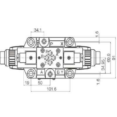 NG16 230V Cetop Elektrisch 4/2 stuurventiel, PA verbonden, BT verbonden