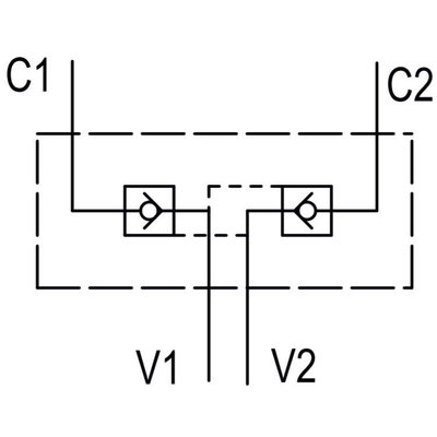 Dubbele hydraulische gestuurde terugslagklep VBPDE 3/8