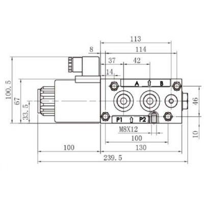 Koppelbaar 6/2 keuzeventiel 80 L/min 24V