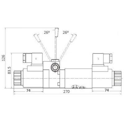 NG6 110V Cetop 4/3 stuurventiel met handbediening, PT verbonden AB gesloten