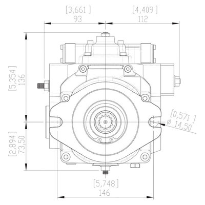 Gesloten Plunjerpomp - Verstelling hydraulisch proportioneel met terugkoppeling 21L/min