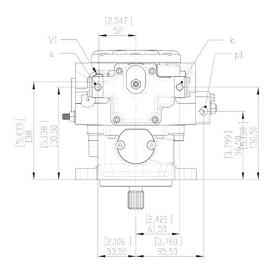Gesloten Plunjerpomp - Verstelling hydraulisch proportioneel met terugkoppeling 21L/min