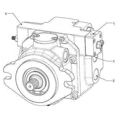Gesloten Plunjerpomp - Verstelling hydraulisch proportioneel zonder terugkoppeling 21L/min