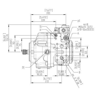 Gesloten Plunjerpomp - Verstelling elektrisch proportionaal met terugkoppeling 46cc