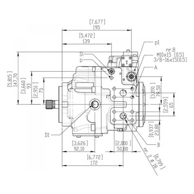Gesloten Plunjerpomp - Verstelling hydraulisch proportioneel met terugkoppeling 46L/min