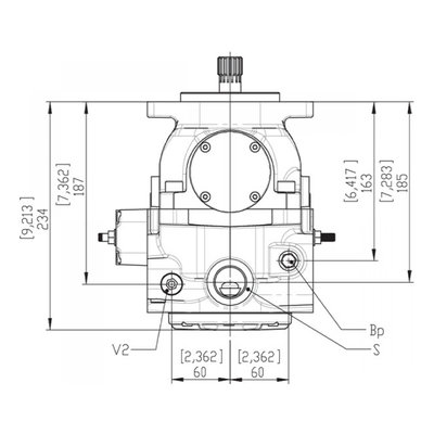 Gesloten Plunjerpomp - Verstelling hydraulisch proportioneel met terugkoppeling 46L/min