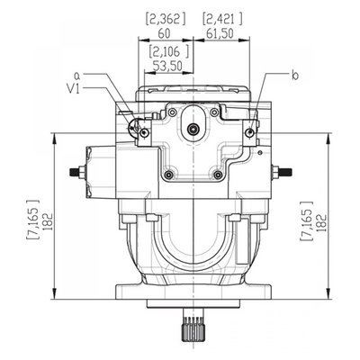 Gesloten Plunjerpomp - Verstelling hydraulisch proportioneel met terugkoppeling 46L/min