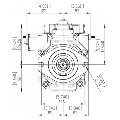Gesloten Plunjerpomp - Verstelling hydraulisch proportioneel met terugkoppeling 46L/min