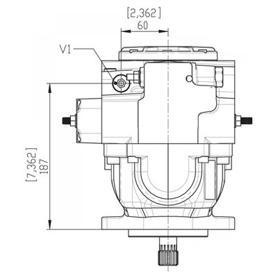 Gesloten Plunjerpomp - Verstelling hydraulisch proportioneel zonder terugkoppeling 46L/min