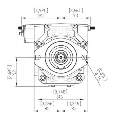 Gesloten Plunjerpomp - Verstelling hydraulisch proportioneel zonder terugkoppeling 46L/min