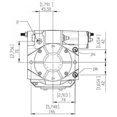 Gesloten Plunjerpomp - Verstelling hydraulisch proportioneel zonder terugkoppeling 46L/min
