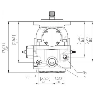 Gesloten Plunjerpomp - Verstelling hydraulisch proportioneel zonder terugkoppeling 46L/min