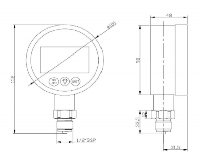 Digitale manometer 0-1000 bar