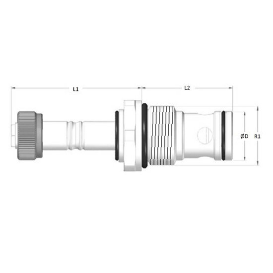 Cartridge NO voor 2/2 klep 40 L/min